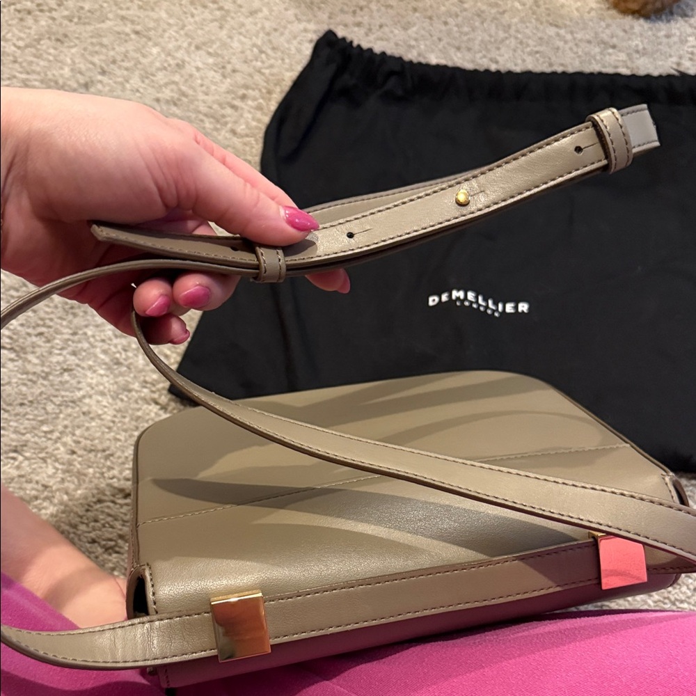 DeMellier Taupe Leather Crossbody with Gold Hardware - Picture 5 of 6